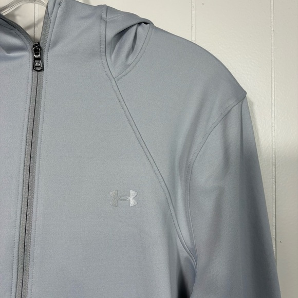 Under Armour Women's Fitted Light Gray Half Zip Athletic Sweatshirt Large L - Picture 2 of 5